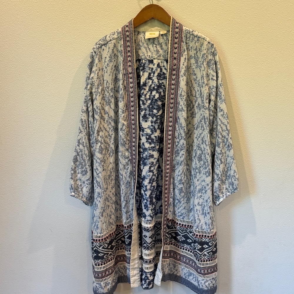 Anthropologie Maeve -  Bohemian Blue Patterned Women's Jacket